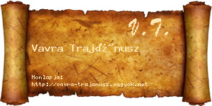 Vavra Trajánusz névjegykártya